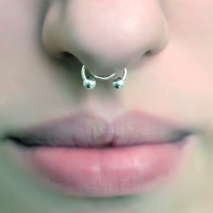 No Piercing Tiny Circular Barbell Piercing Imitation Horseshoe Etsy