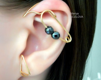 ear piercing cuff jacket imitation hematite oreille faux fake