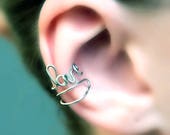 No Piercing Conch Ear Cuff LOVE Wire Writing piercing imitation fake false piercing jacket wire wrap oreille manchette ohr clip manschette