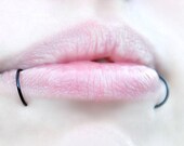 9.5mm 20g Fake Piercing Snake Bites Two Black Lip Rings 10mm 11mm fake lippe piercing lippenring lip piercing imitation faux anneau levre