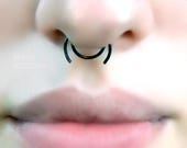 9mm No Piercing 20ga Spider Septum Fake Ring 8mm 10mm nose hoop nasenring piercing imitation faux anneau nez black septum hoop fake clicker
