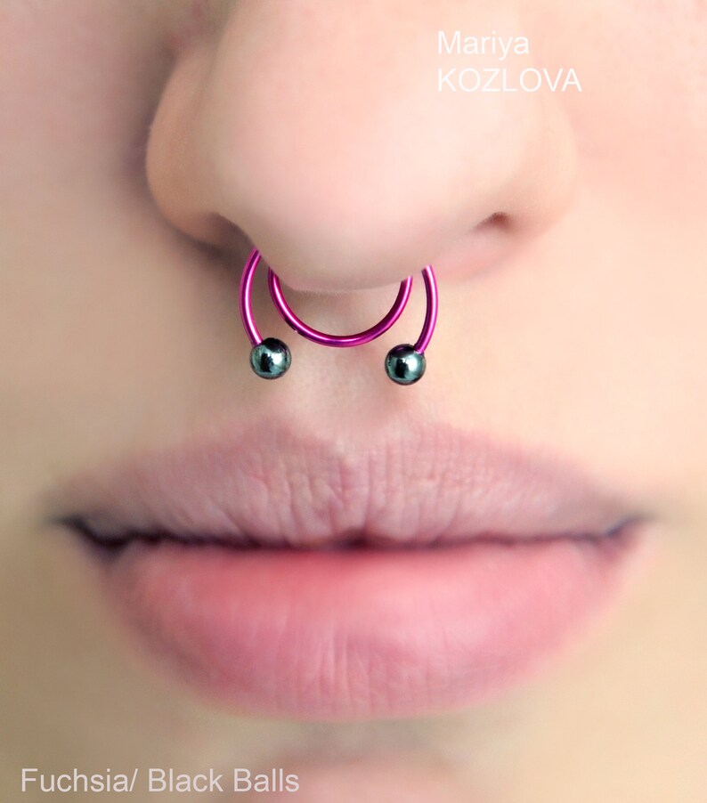 Circular Barbell Piercing Imitation/No Piercing 20ga Septum Etsy