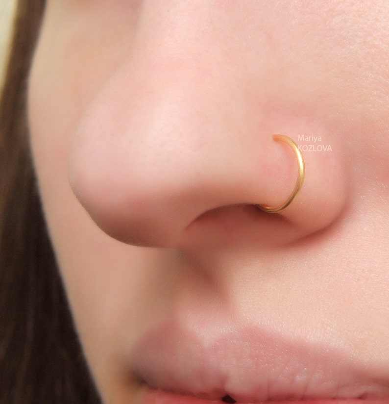 7mm 20ga Piercing Imitation Gold Nose Ring 8mm 9mm 6mm 5mm Etsy fake-clip-on-nose-ring-24g-925-sterling-silver-no-piercing-needed