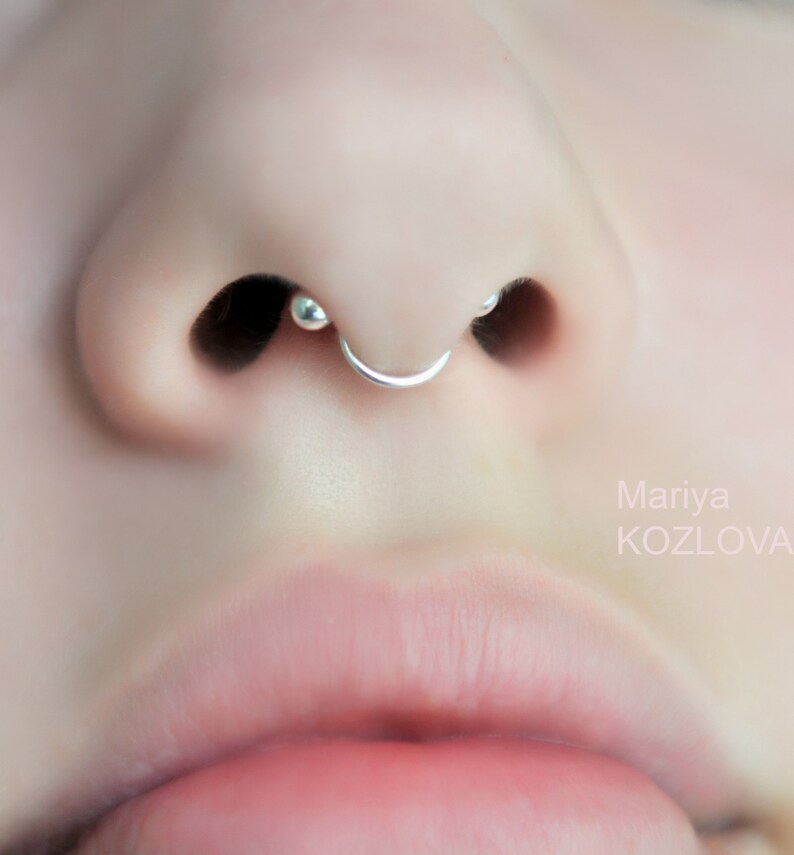 Fake Tiny Barbell 3mm Balls/no Piercing Septum/nose Piercing Etsy