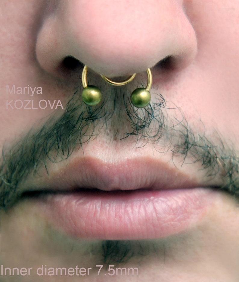 Fake Circular Barbell 18ga/horseshoe 5mm Balls/nose Piercing Etsy