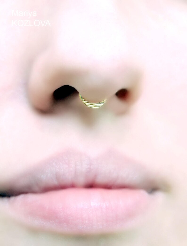 14K Gold Fill Tiny Fake Septum Ring 6mm Faux Septum Hoop/snug Etsy