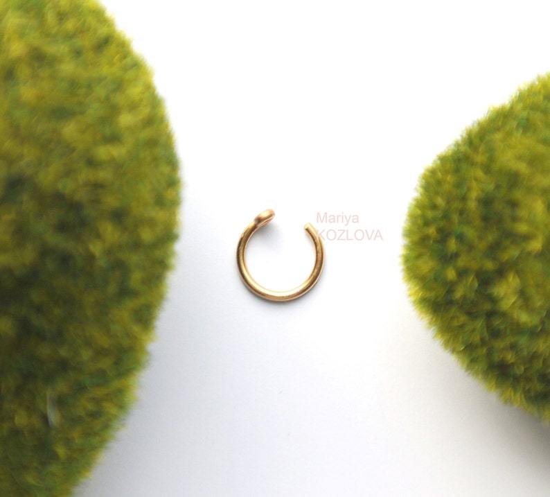 18ga 7mm Gold Nose Ring 8mm9mm6mm5mm Nostril Hoopfake nose piercingnariz piercing imitationfake nasenring piercingfaux anneau nez