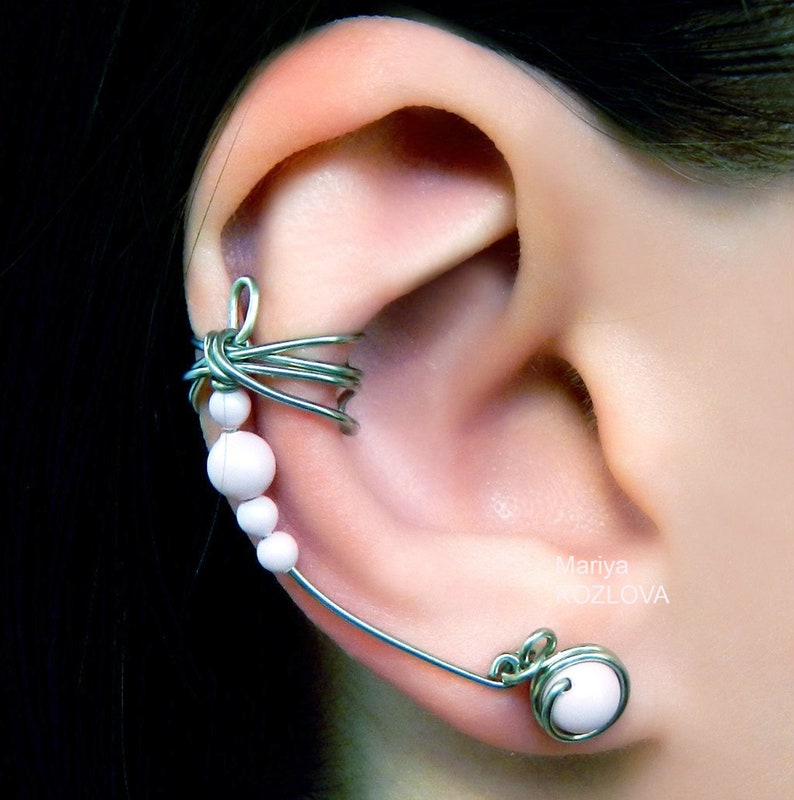 Ear Climber Cartilage Ear Cuff Earring Pale Rose Etsy