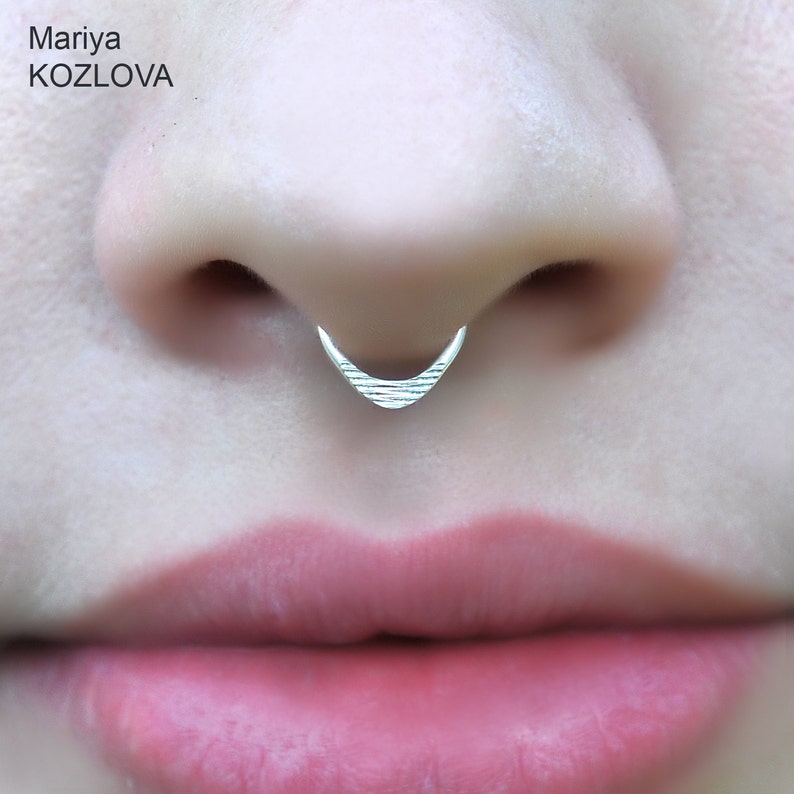 7mm Non pierced Triangle Septum Nose Ring 6mm 8mm 9mm 10mm Etsy