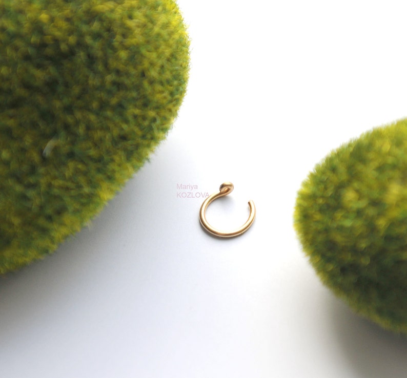 18ga 7mm Gold Nose Ring 8mm9mm6mm5mm Nostril Hoopfake nose piercingnariz piercing imitationfake nasenring piercingfaux anneau nez