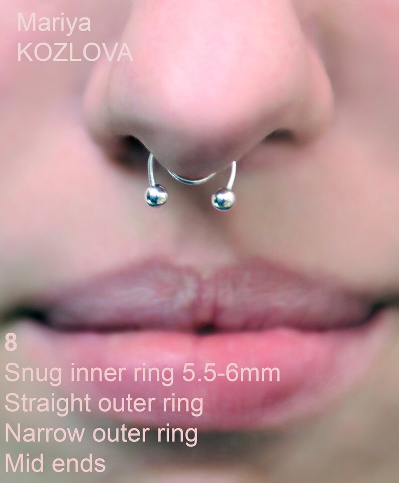 MID No Piercing Ball Barbell Septum Nose Piercing Etsy