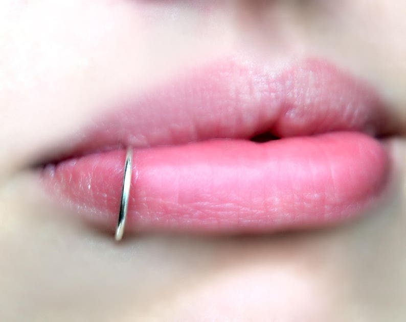 9.5mm 18g Piercing Imitation Gold Smooth Lip Ring Etsy