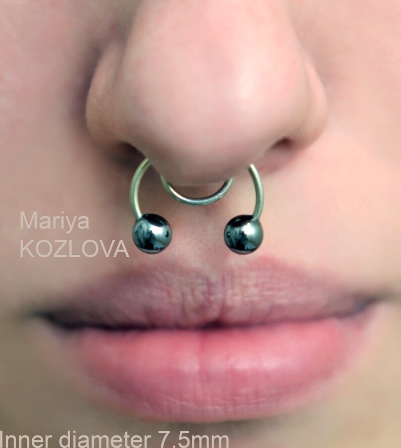 Fake Circular Barbell 18ga/horseshoe 5mm Balls/nose Piercing Etsy