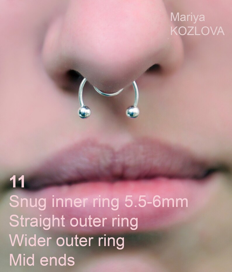 MID No Piercing Ball Barbell Septum Nose Piercing Etsy