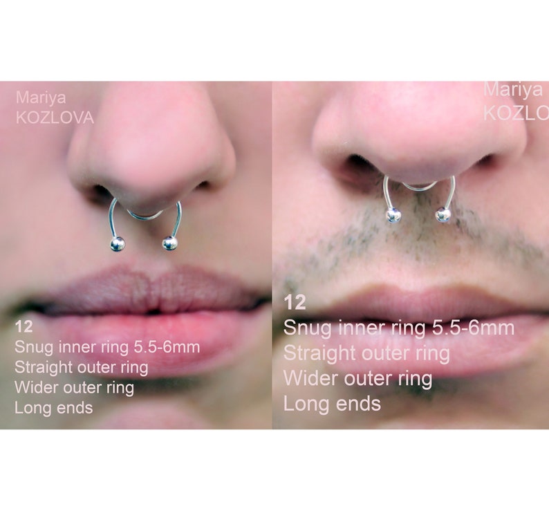 LONG No Piercing Ball Barbell Septum Nose Piercing Etsy