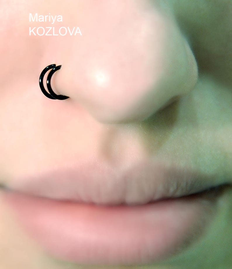 No Piercing Gold The Greatest Double Rings Helix Ear Cuff-Position 3Ear Nose Two Small Ringsfake faux piercingohrklemmemanschette oreja