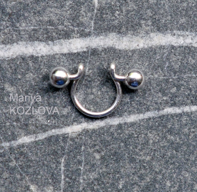 Fake Tiny Barbell 3mm Balls/no Piercing Septum/nose Piercing Etsy