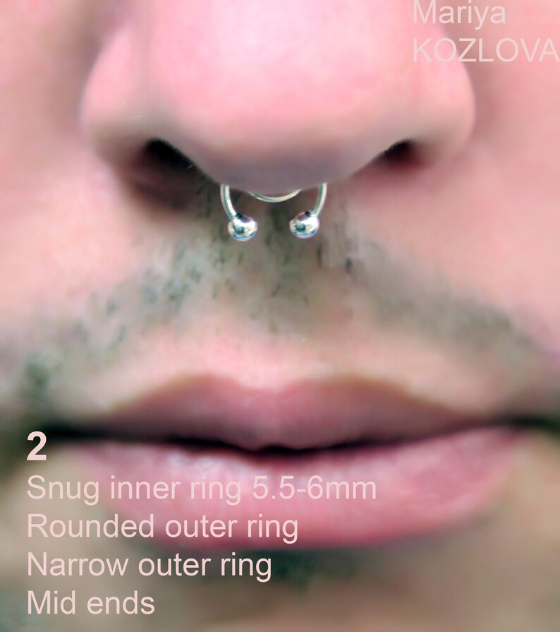 MID No Piercing Ball Barbell Septum Nose Piercing Etsy