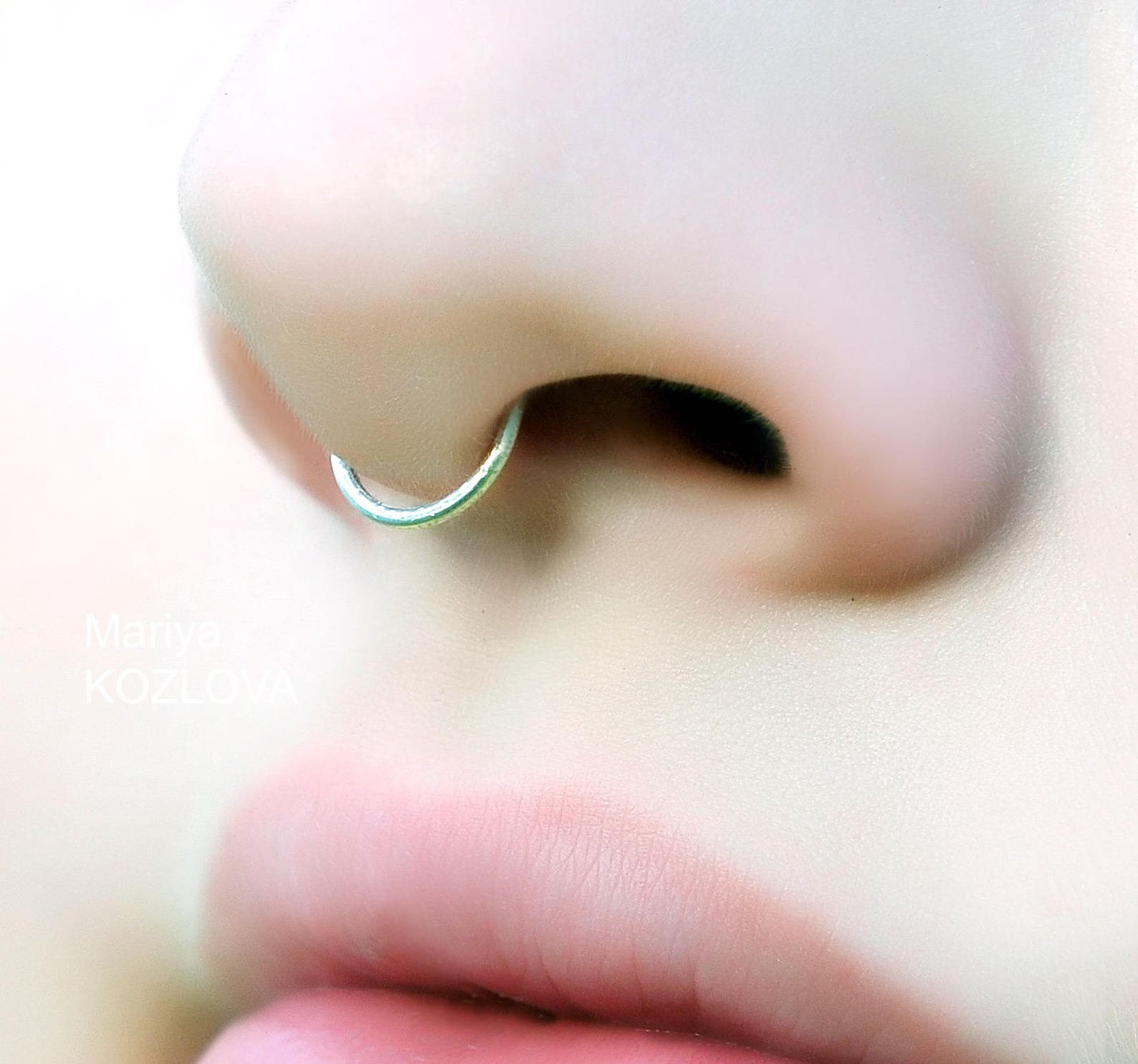 7mm Fake Septum Nose Ring Frozen Texture/8mm/9mm/10mm nose Etsy