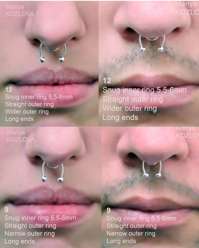 Pick Your Size No Piercing Ball Barbell Septum Nose Piercing Etsy