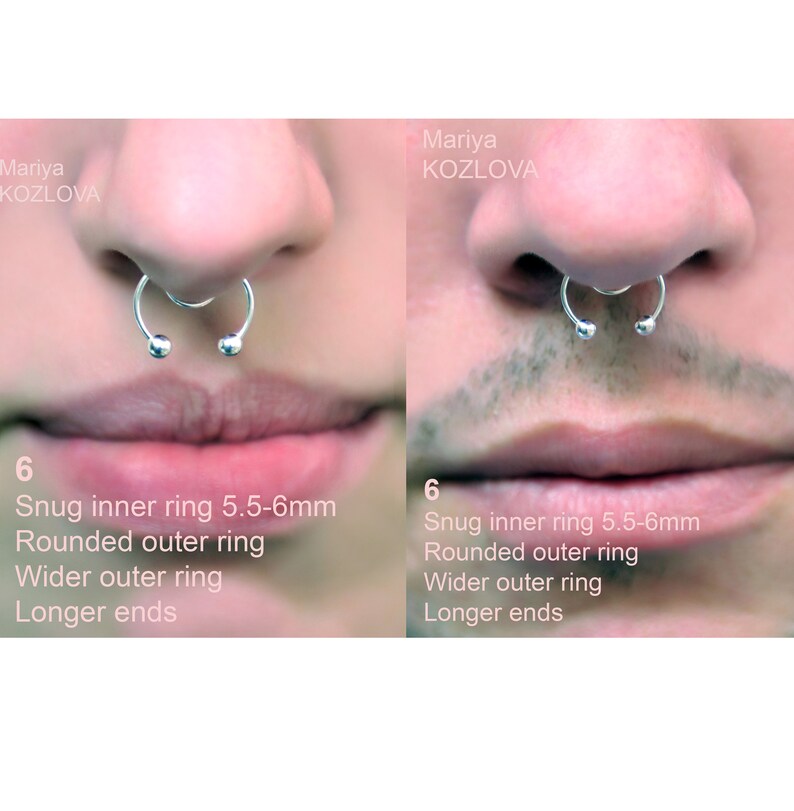 LONG No Piercing Ball Barbell Septum Nose Piercing Etsy