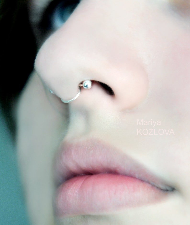 Barbell falso 3mm Bolas / No Piercing Septum / Nariz Piercing Etsy