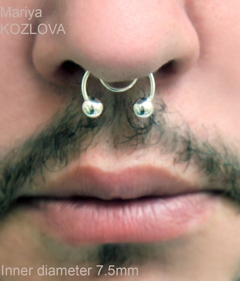 Fake Circular Barbell 18ga/horseshoe 5mm Balls/nose Piercing Etsy