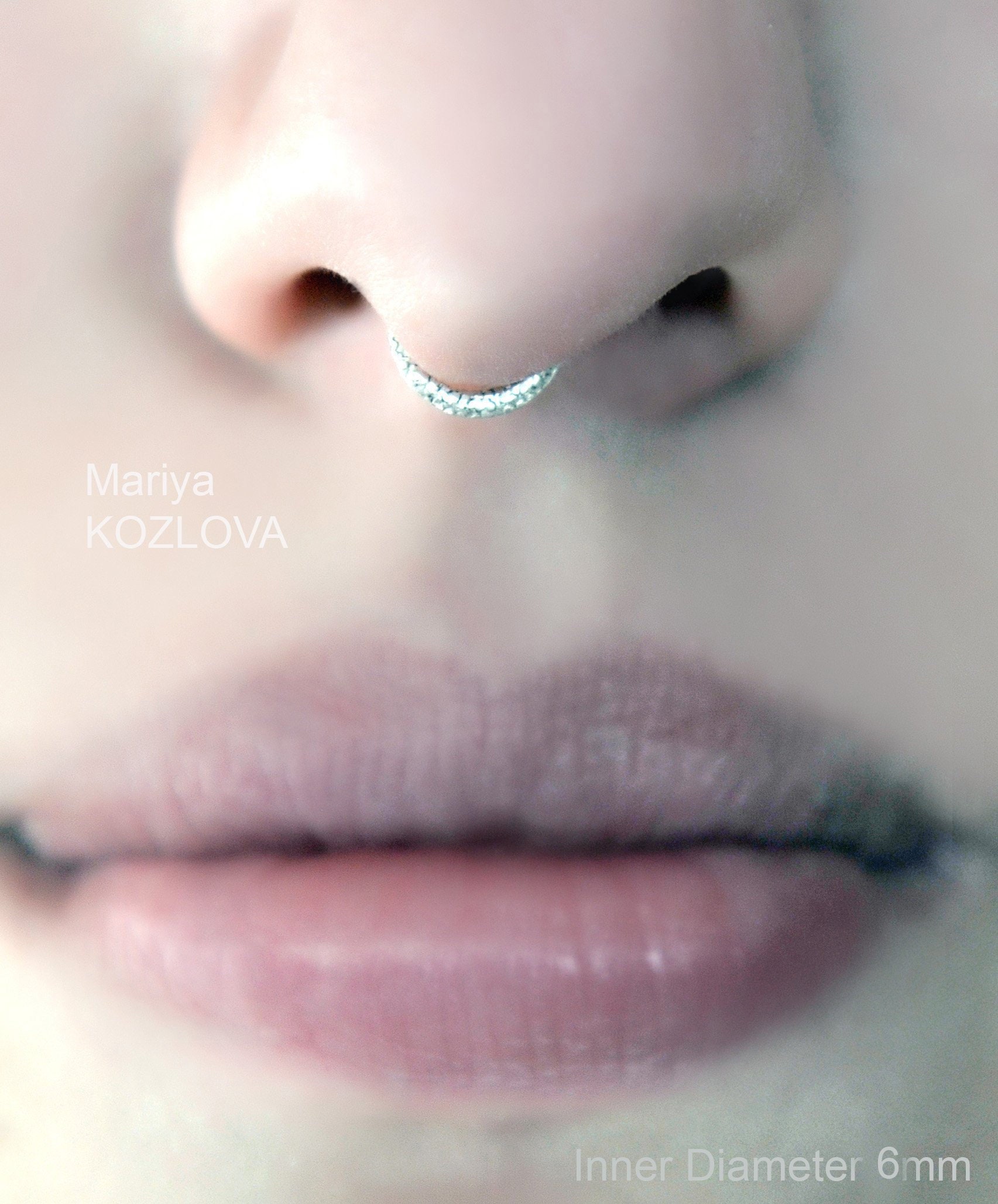 No Piercing 6mm Nose Ring/Sterling 16ga tiny nostril Etsy