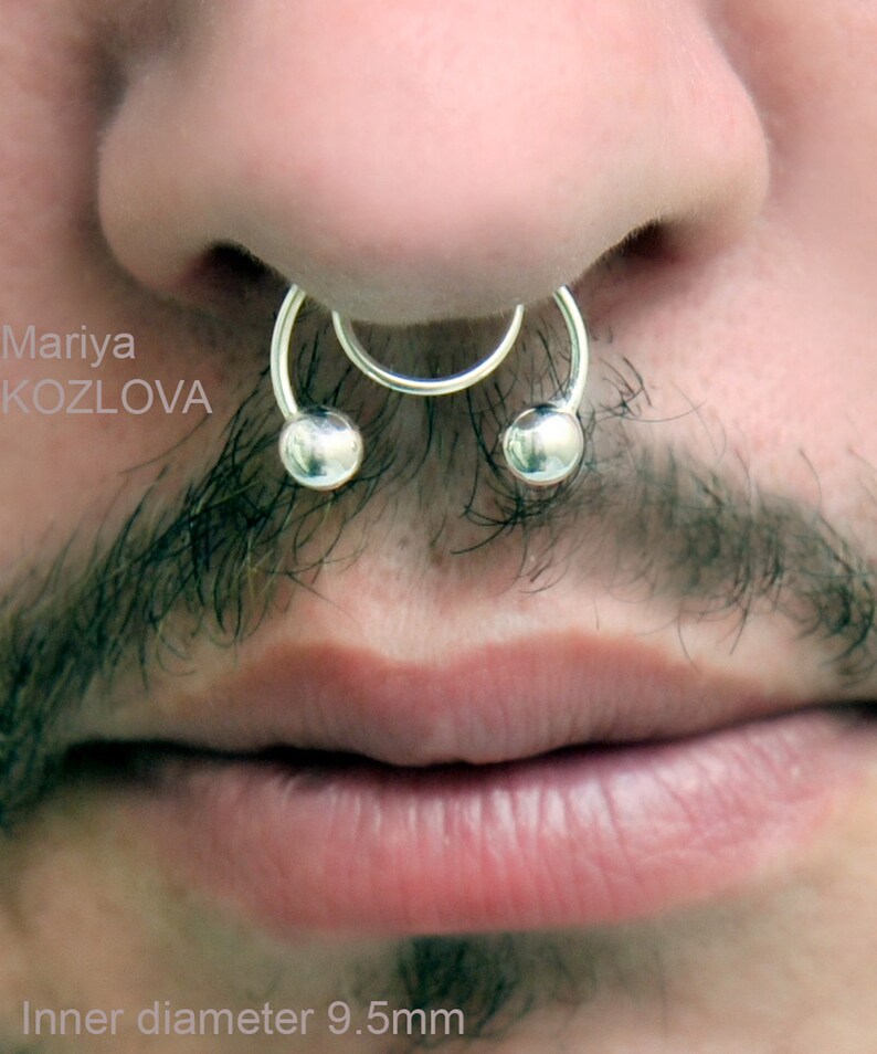 Fake Circular Barbell 18ga/horseshoe 5mm Balls/nose Piercing Etsy