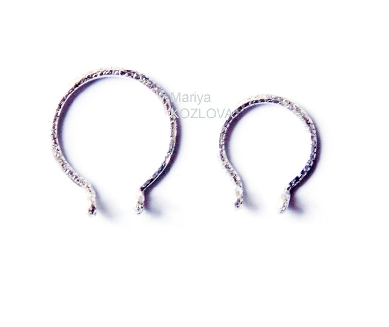11mm No Piercing 18ga Septum Ring 925 Sterling Silver Snake Skin fake piercing ring piercing imitation fake nose clicker faux anneau nez