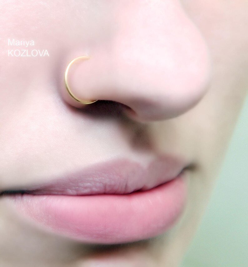 20ga 10mm No Piercing Smooth Gold Lip Ring/Big Large Lip Hoop Etsy