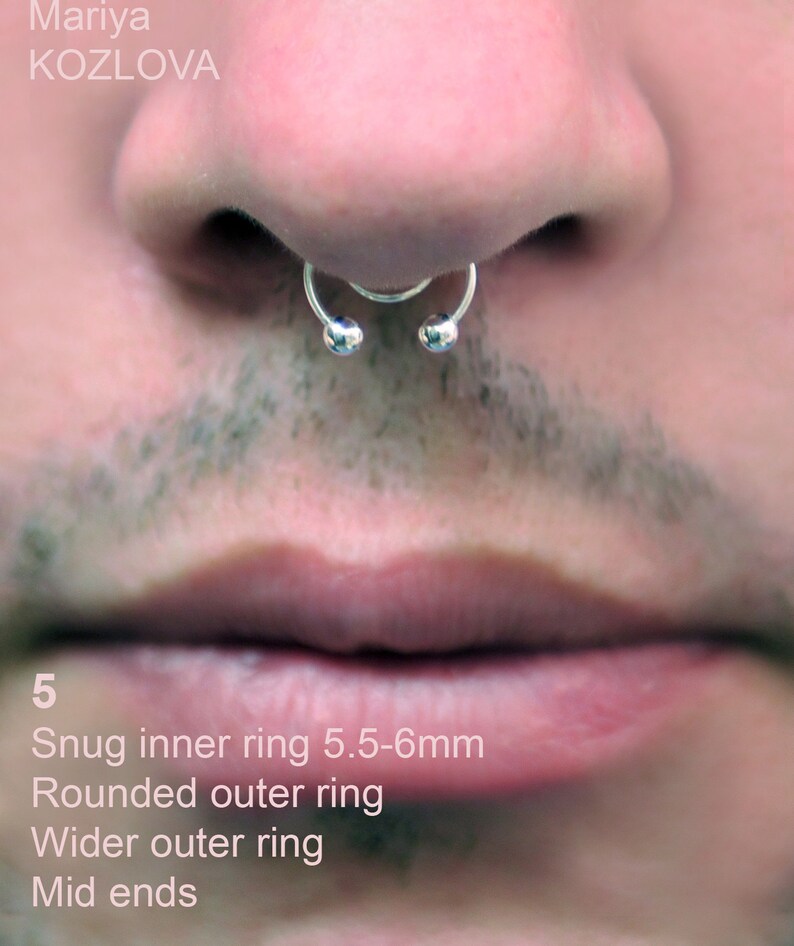 MID No Piercing Ball Barbell Septum Nose Piercing Etsy