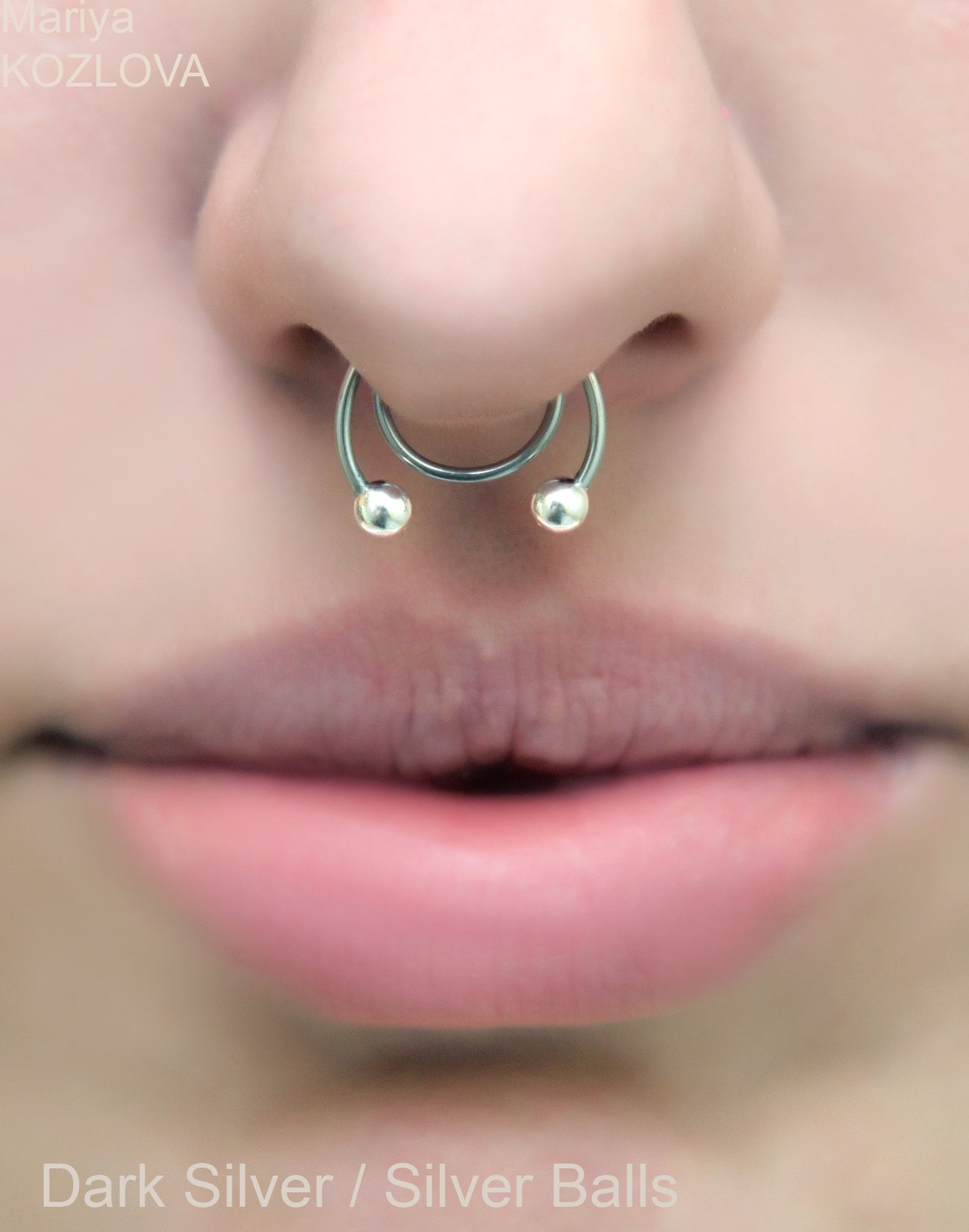 No Piercing Nose Barbell/20ga horseshoe with balls/septum ring Etsy