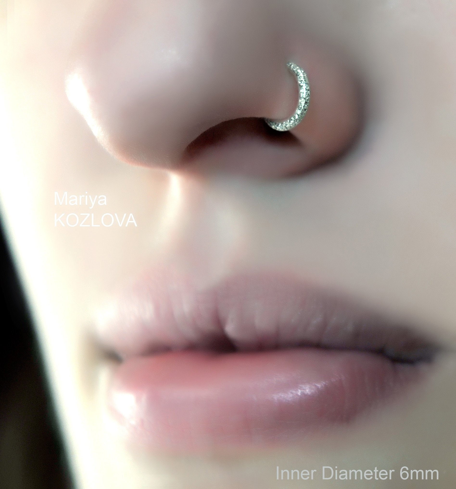 No Piercing 6mm Nose Ring/Sterling 16ga tiny nostril Etsy