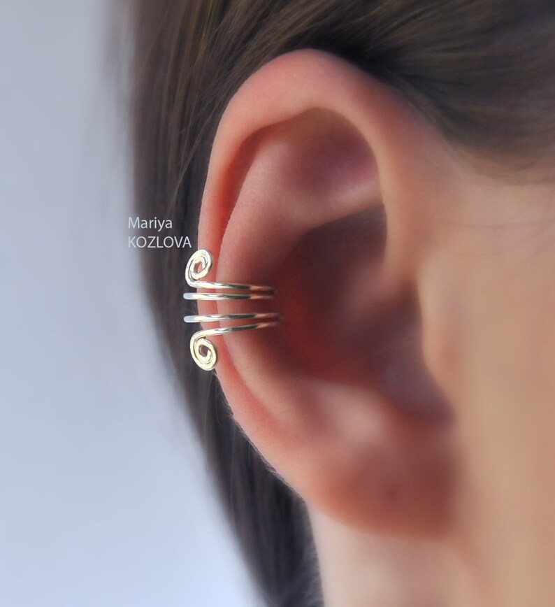 No Piercing Cartilage Ear Cuff Small Magic Swirls/piercing Etsy