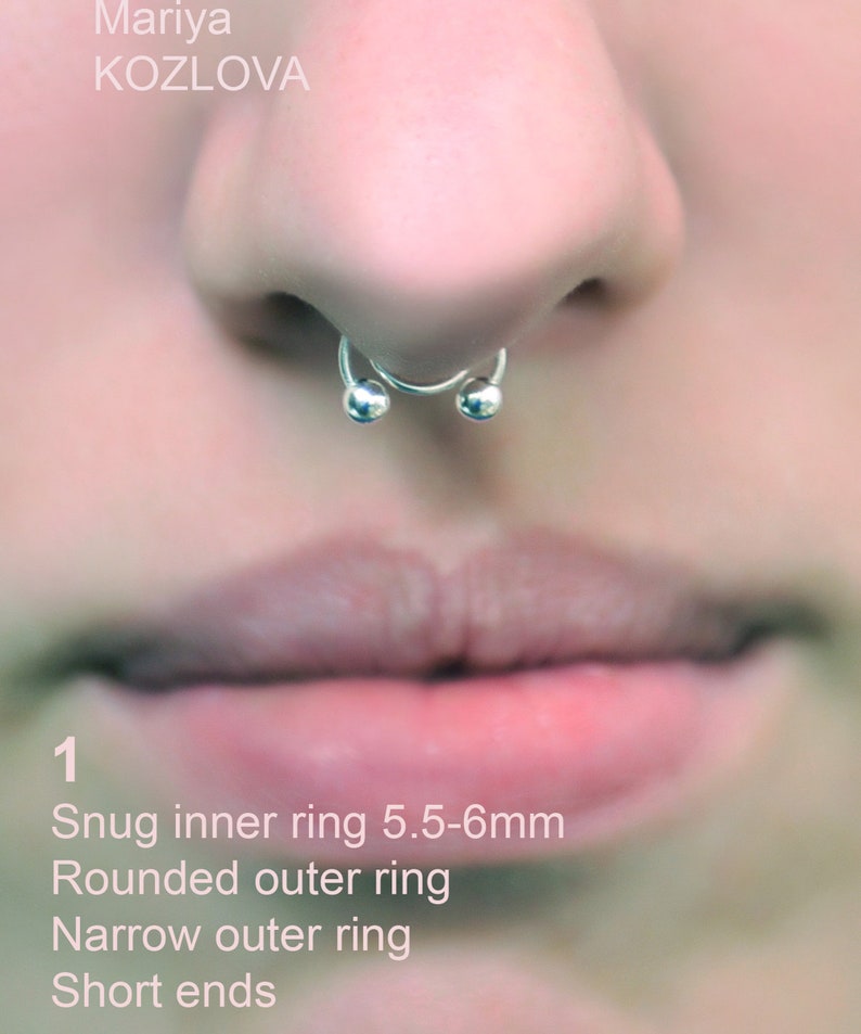 No Piercing Tiny Circular Barbell Piercing Imitation/horseshoe Etsy