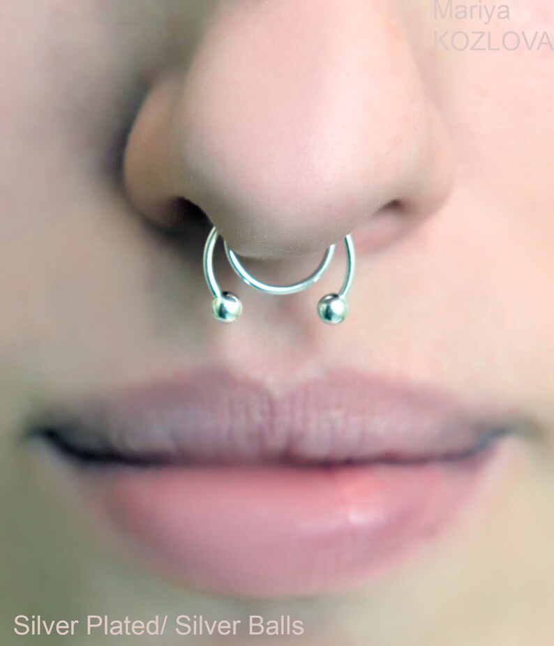 Circular Barbell Piercing Imitation/No Piercing 20ga Septum Etsy