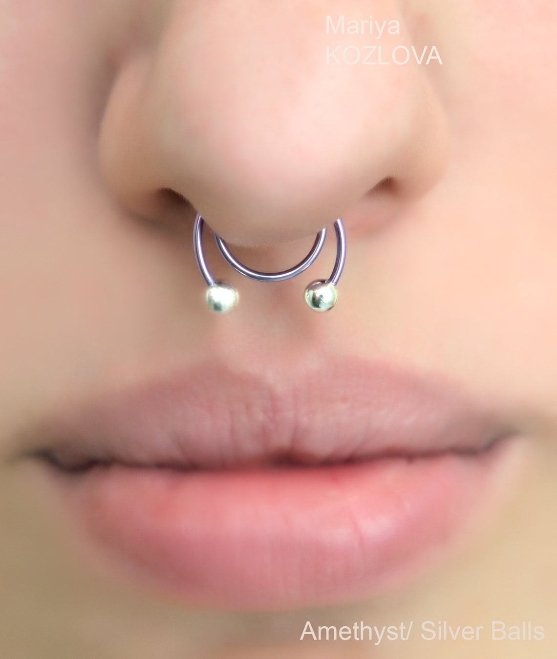 No Piercing Nose Barbell/20ga horseshoe with balls/septum ring Etsy