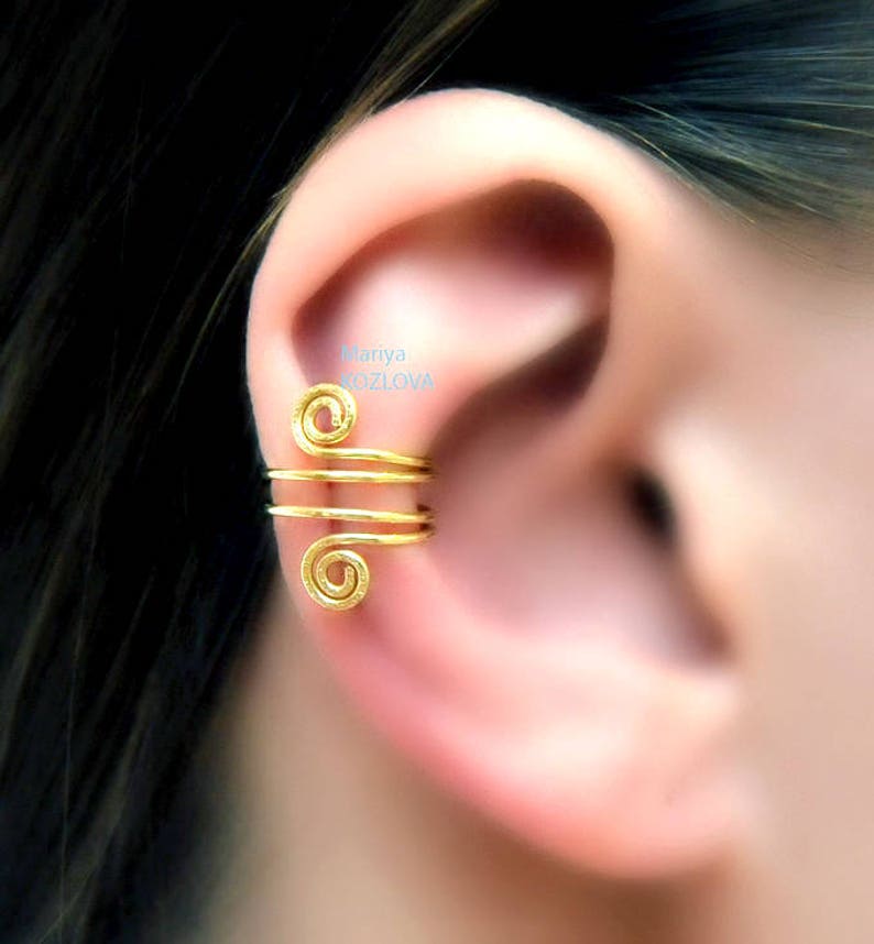No Piercing Cartilage Ear Cuff Small Magic Swirls/piercing Etsy