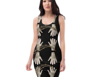 MJ Gloved One black and white Bodycon dress
