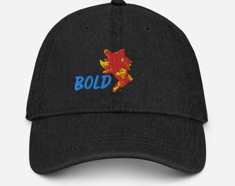 Bold Afro Embroidered Denim Hat