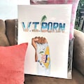 ORIGINAL VI Born Color Pencil Drawing: Virgin Islands Pride Art (18x24) product logo