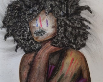 Empress Afro Art ORIGINAL ARTWORK