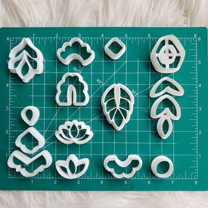 16-Piece Clay Cutter Set, Fast Shipping, Clay Cutters for Earrings, Polymer Clay Cutters, Small Cookie Cutters, Unique Clay Cutters image 9