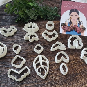 16-Piece Clay Cutter Set, Fast Shipping, Clay Cutters for Earrings, Polymer Clay Cutters, Small Cookie Cutters, Unique Clay Cutters image 1