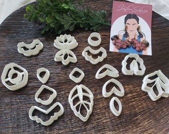 16-Piece Clay Cutter Set, Fast Shipping, Clay Cutters for Earrings, Polymer Clay Cutters, Small Cookie Cutters, Unique Clay Cutters