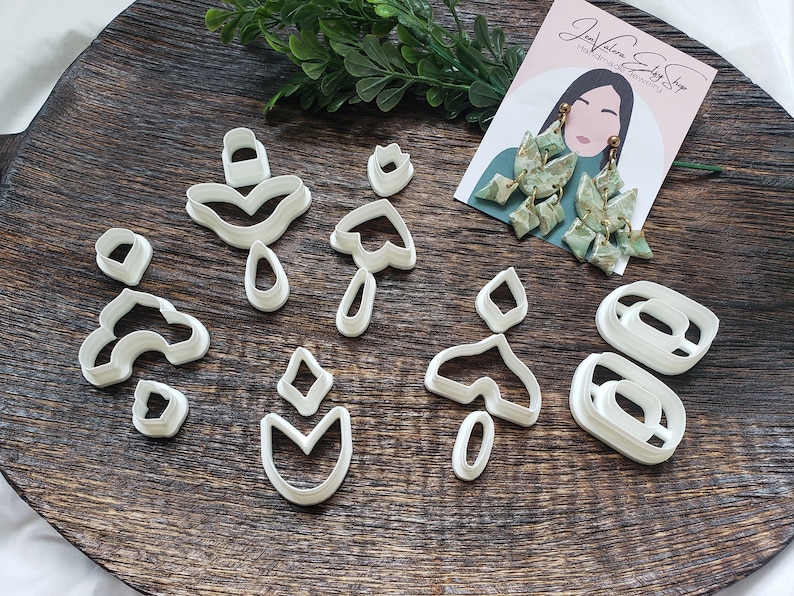 16-Piece Clay Cutter Set, Fast Shipping, Clay Cutters for Earrings, Polymer Clay Cutters, Small Cookie Cutters, Unique Clay Cutters image 7