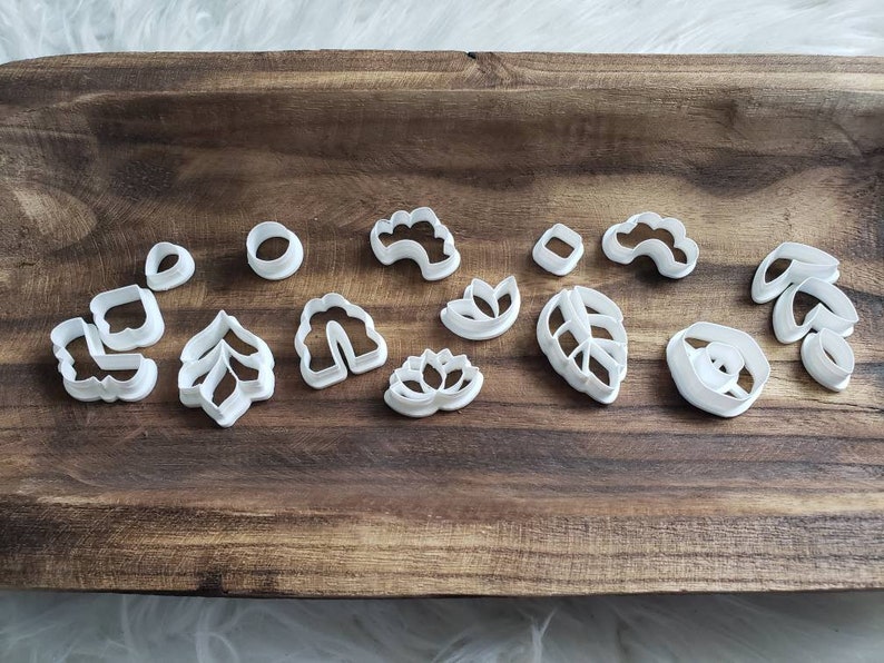 16-Piece Clay Cutter Set, Fast Shipping, Clay Cutters for Earrings, Polymer Clay Cutters, Small Cookie Cutters, Unique Clay Cutters image 5