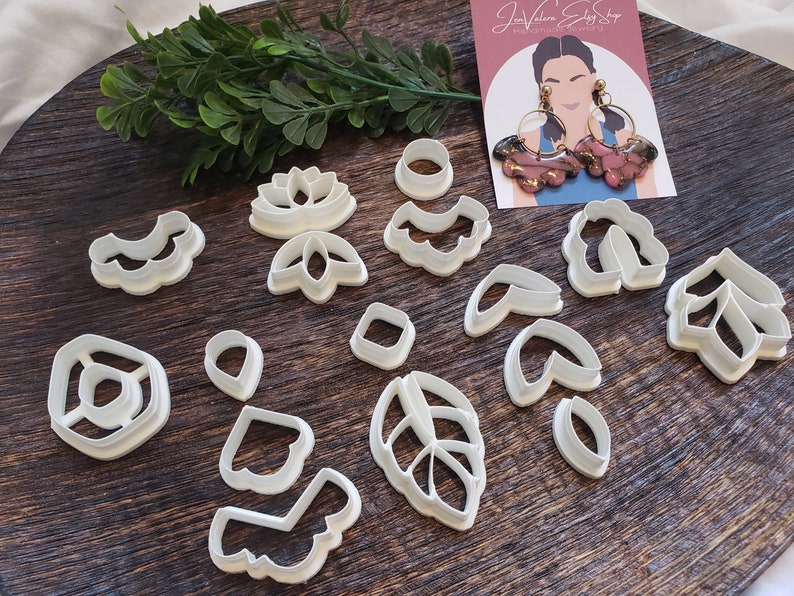 16-Piece Clay Cutter Set, Fast Shipping, Clay Cutters for Earrings, Polymer Clay Cutters, Small Cookie Cutters, Unique Clay Cutters image 3