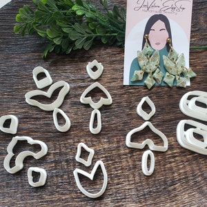 16-Piece Clay Cutter Set, Fast Shipping, Clay Cutters for Earrings, Polymer Clay Cutters, Small Cookie Cutters, Unique Clay Cutters image 6